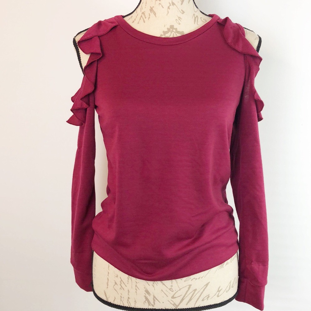 SELF Cutout Sweater Knits Burgundy